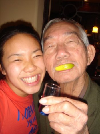 Tequila shots with ongie for Thanksgiving in Rocklin, California